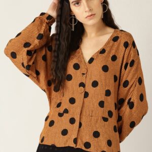 MANGO Women Polka Dot Print Top