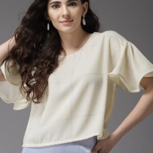 HERE&NOW Women Checked Boxy Top