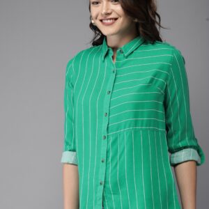 HERE&NOW Women Regular Fit Striped Casual Shirt