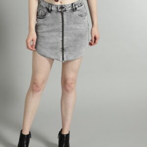 Roadster Women Washed Denim A-line Skirt