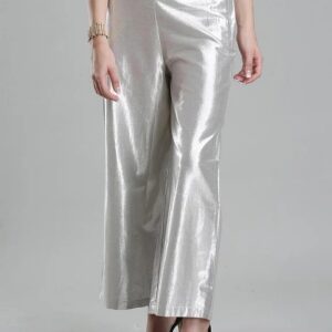 W for Women Silver Shimmery Palazzo Pants