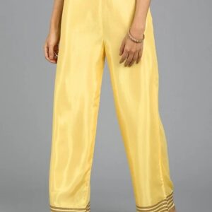 W for Women Yellow Straight Palazzo Pants