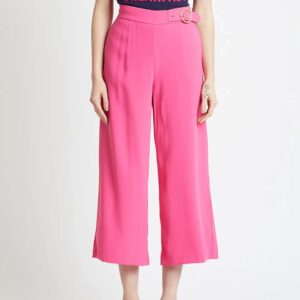 COVER STORY Pink Solid Palazzo Pants