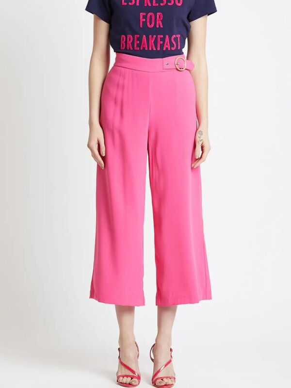 COVER STORY Pink Solid Palazzo Pants