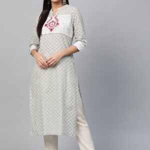 Sangria Women Indie Print Straight Kurta