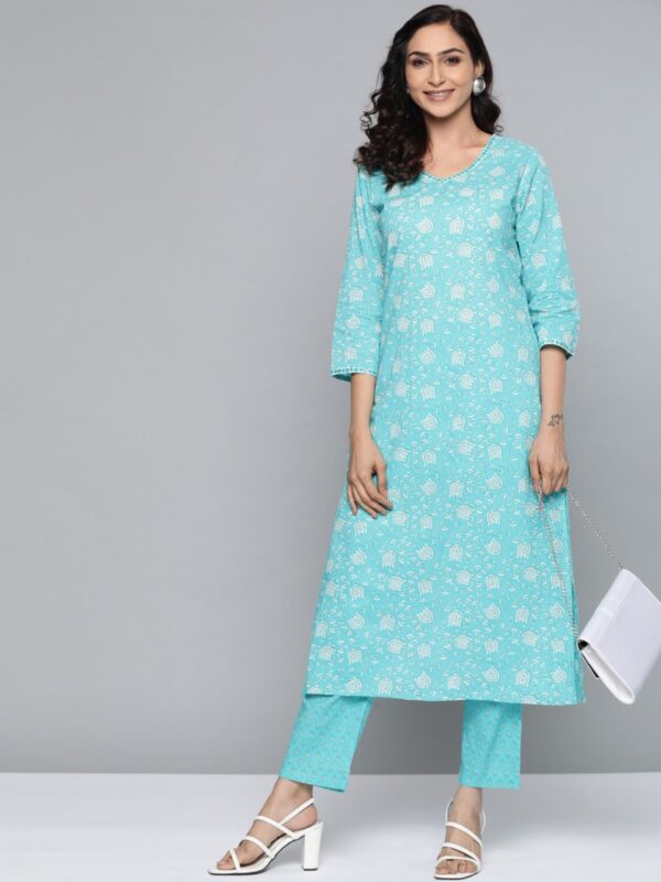 HERE&NOW Women Printed Kurta with Palazzos