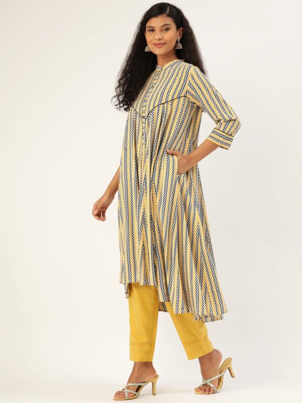 Sangria Women Chevron Printed Anarkali Kurta