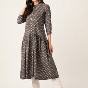 Sangria Women Drop-Waist Printed A-Line Kurta