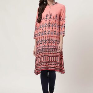 HERE&NOW Women Printed A-Line High-low Kurta