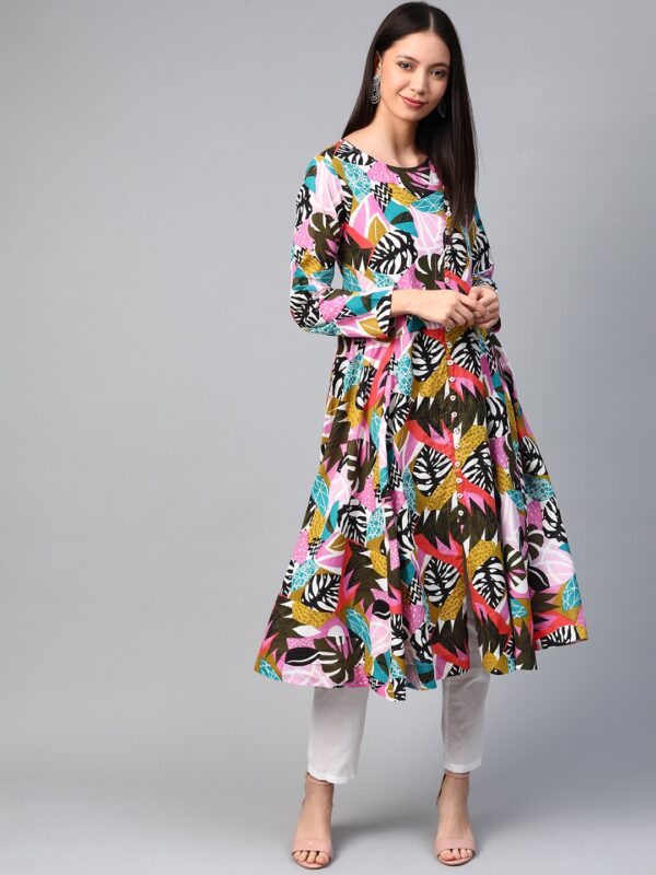 Sangria Women Multicoloured Printed A-Line Kurta