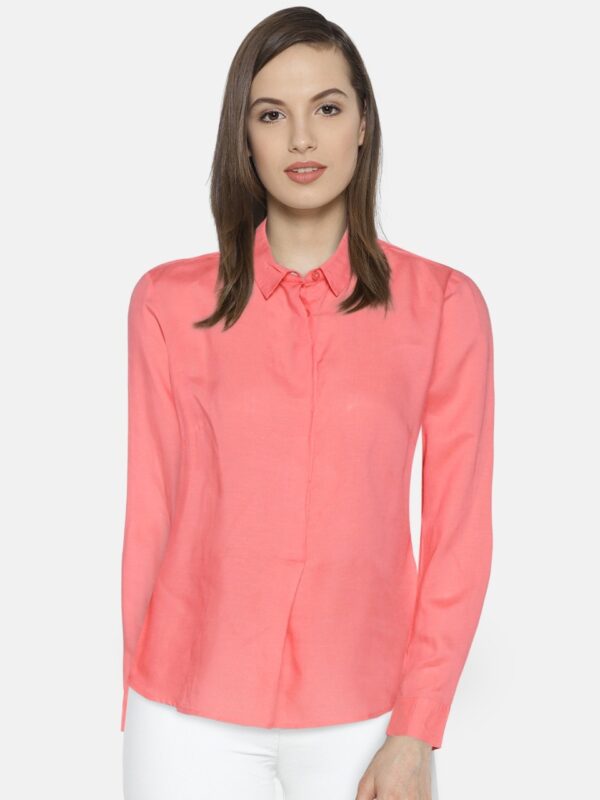 Wills Lifestyle Women Solid Shirt Style Top