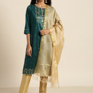 all about you Women Printed Kurta with Trousers & Dupatta