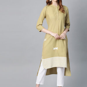 HERE&NOW Women Printed High-Low Straight Kurta