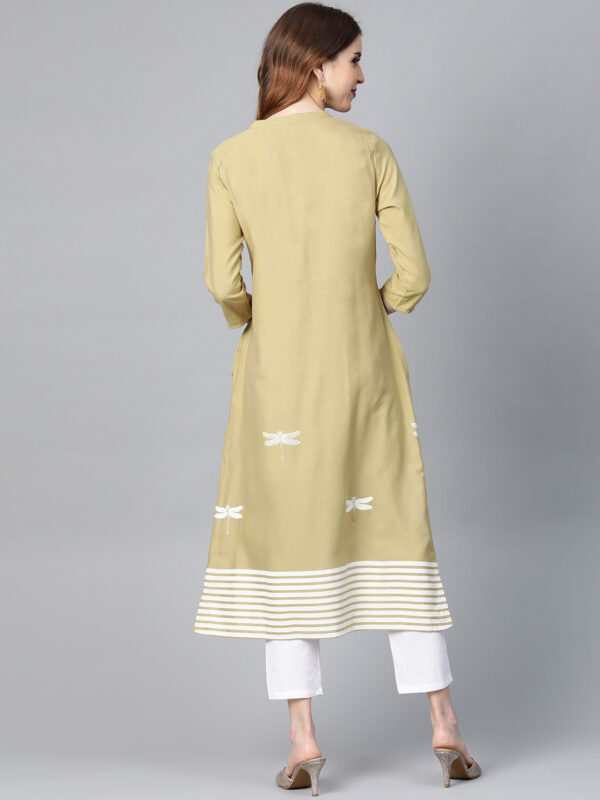 HERE&NOW Women Printed High-Low Straight Kurta