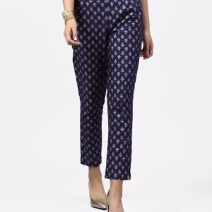 Juniper  Slim Fit Women Dark Blue Cotton Straight Pant