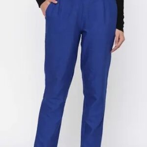 Juniper Womens Cotton Solid Straight Pants With Side Pocket