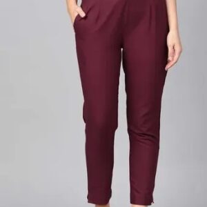 Juniper Womens Cotton Solid Straight Pants With Side Pocket