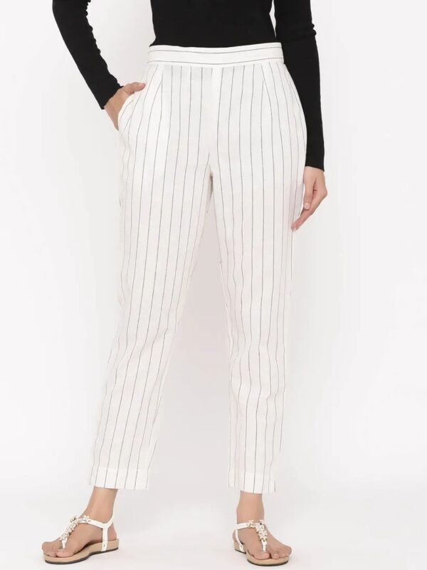 Juniper Womens Cotton Striped Straight Pants