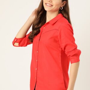 DressBerry Women Sustainable Regular Fit Solid Casual Shirt