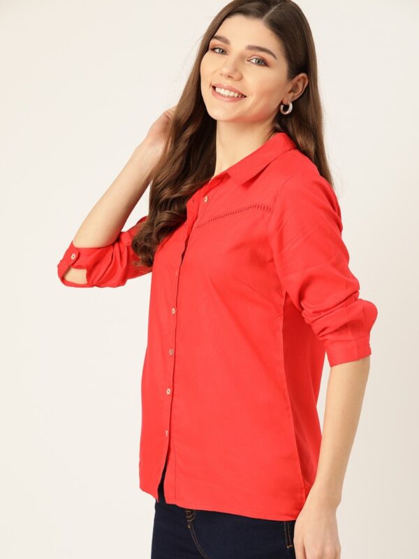 DressBerry Women Sustainable Regular Fit Solid Casual Shirt