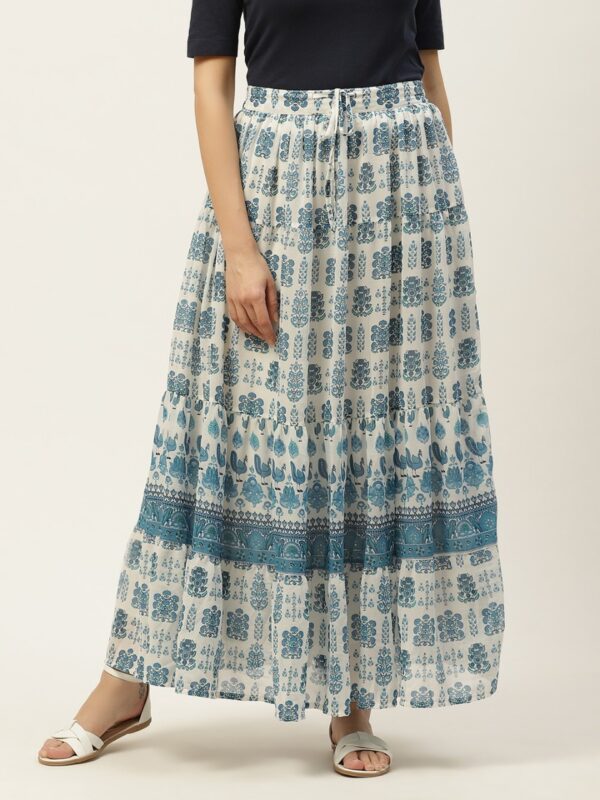 Juniper Women Ethnic Motifs Print Tiered Maxi Skirt