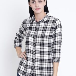 Crimsoune Club Women Slim Fit Checked Casual Shirt