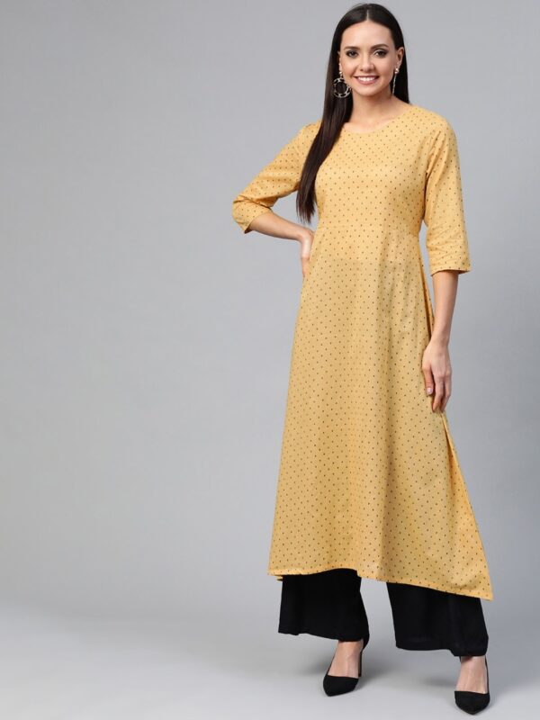 HERE&NOW Women Woven Design Kurta with Palazzos