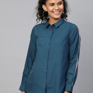 Mast & Harbour Women Regular Fit Solid Casual Shirt