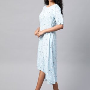 Mast & Harbour Women Floral Printed High-Low Hem A-Line Dress