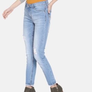 Roadster Women Skinny Fit Mid-Rise Mildly Distressed Stretchable Jeans