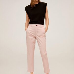 MANGO Women Regular Fit Solid Regular Cropped Trousers