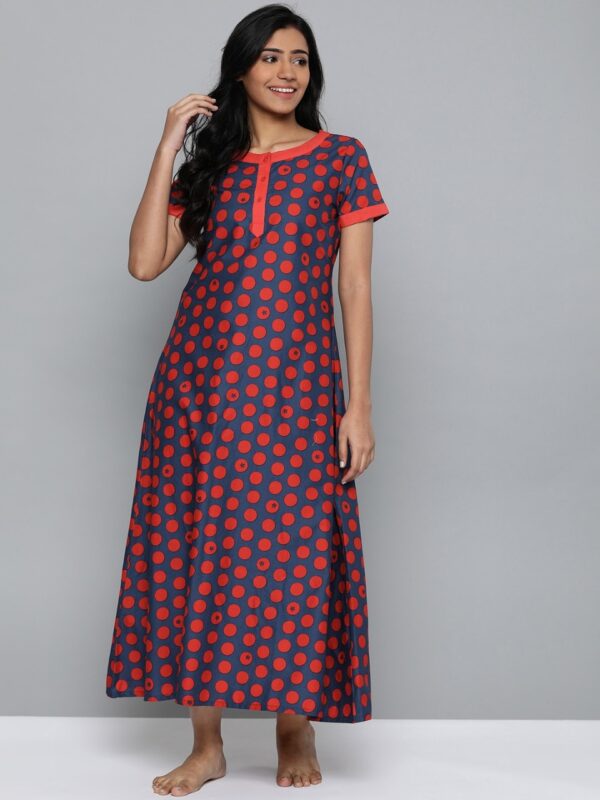 HERE&NOW Polka Dot Print Maxi Nightdress