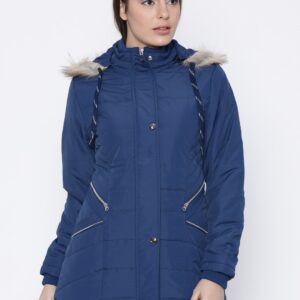 Fort Collins Women Blue Solid Parka