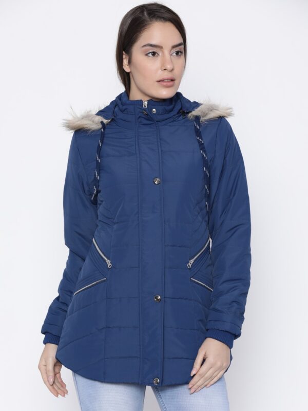 Fort Collins Women Blue Solid Parka