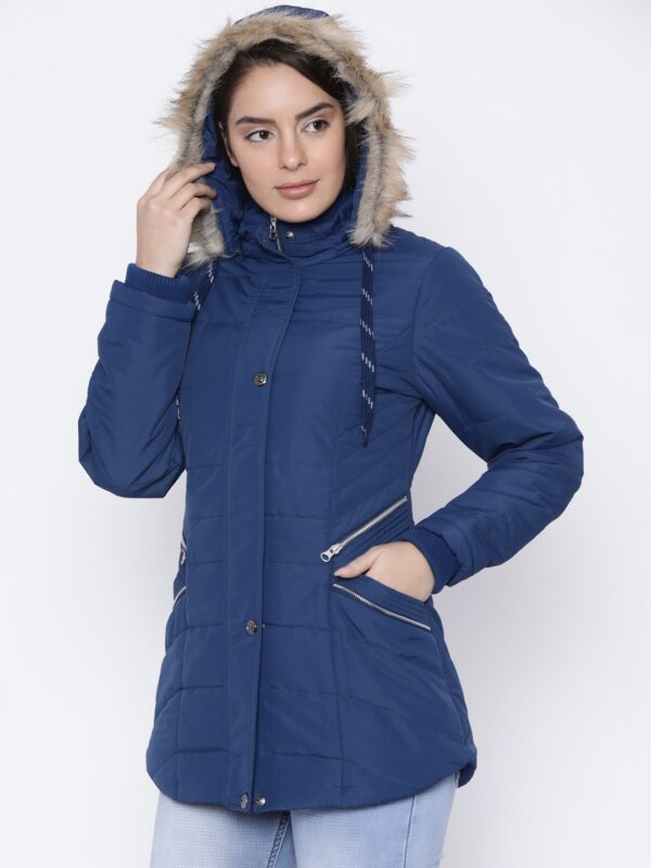 Fort Collins Women Blue Solid Parka