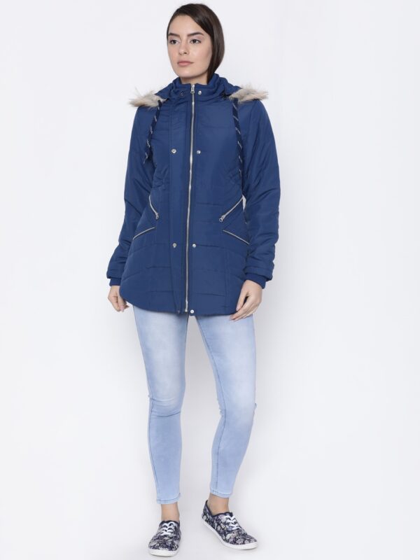 Fort Collins Women Blue Solid Parka