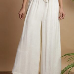 Juniper  Rayon Lurex Woven Design Wide Leg Palazzo