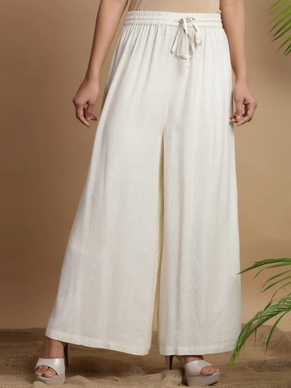 Juniper  Rayon Lurex Woven Design Wide Leg Palazzo