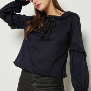 MANGO Bow Ruffle T-Shirt