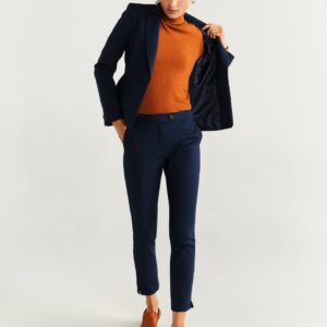 MANGO Women Regular Fit Solid Sustainable Trousers