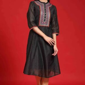 Juniper Embroidered Round Neck Straight Fit Womens Kurta