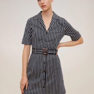 MANGO Women Striped Shirt Dress