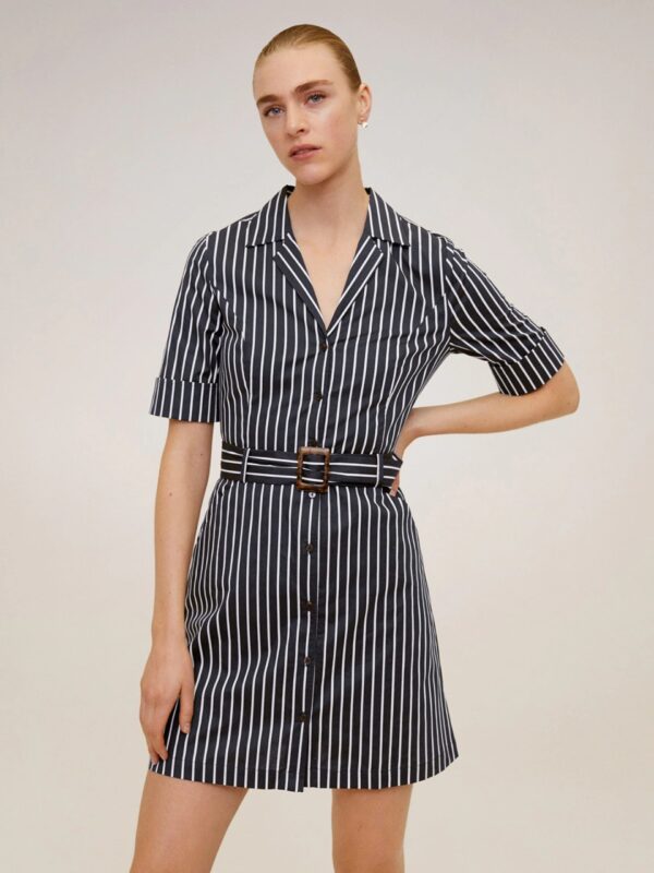 MANGO Women Striped Shirt Dress