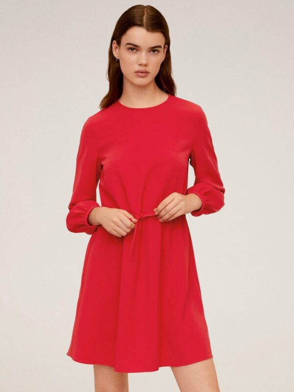 MANGO Women Solid A-Line Dress