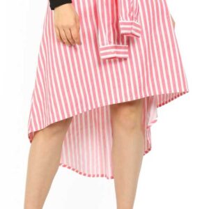 UCB Women Striped Asymetric White Skirt