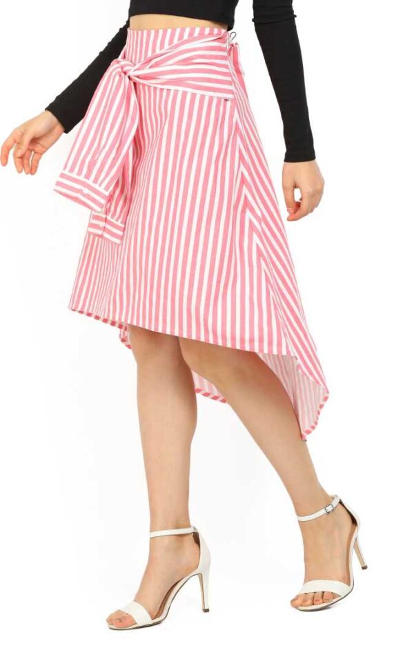 UCB Women Striped Asymetric White Skirt