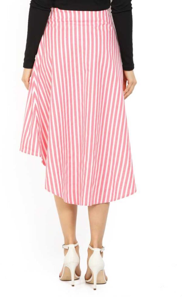 UCB Women Striped Asymetric White Skirt