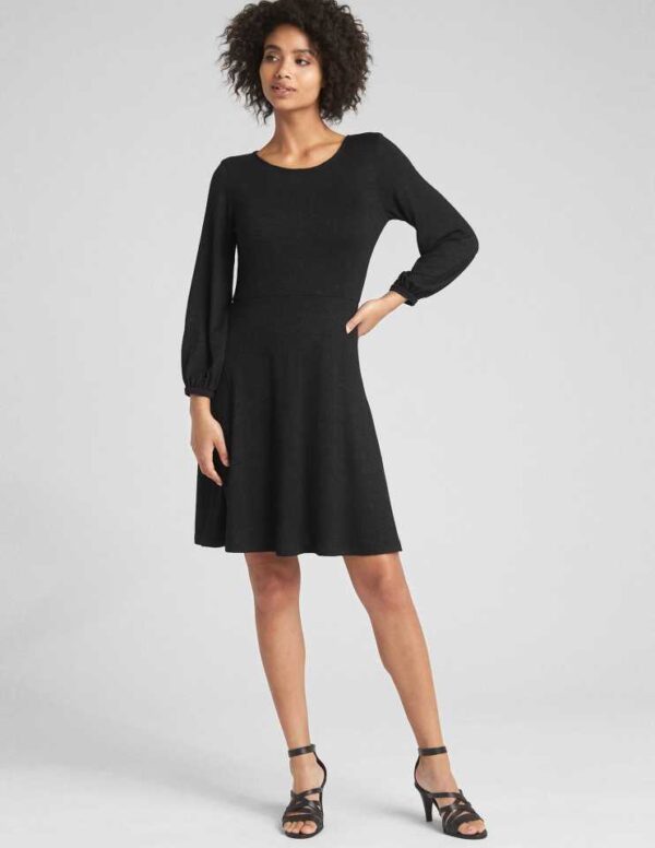 GAP  Women Fit and Flare Black Dress