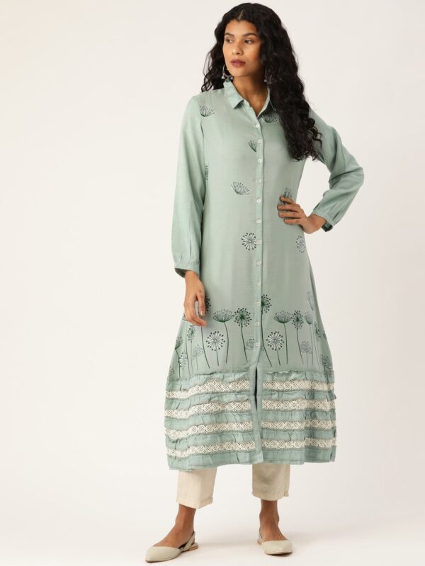 Moda Rapido Women  Floral Printed Layered A-Line Kurta