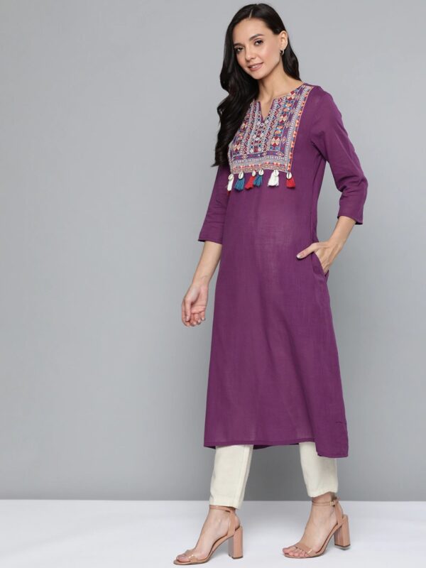 HERE&NOW Women Yoke Design Semi-Sheer A-Line Kurta